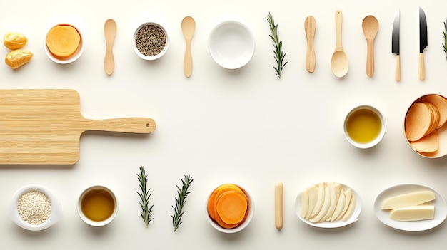 Kolekcia ingrediencií na stole